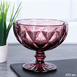 Креманка 420 мл / KF-037-2 /уп 48/ бордовая ШТУЧНО