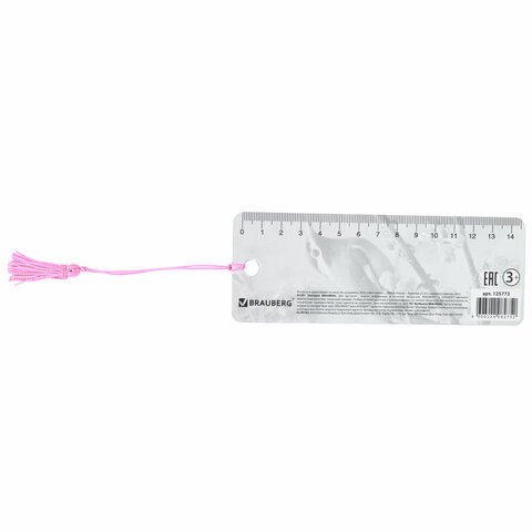 Закладка для книг с линейкой 3D-ОБЪЕМНАЯ BRAUBERG, "Птичка на ветке", с декоративным шнурком, 125773