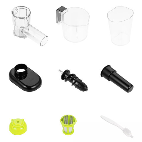 Соковыжималка шнековая KITFORT KT-1111-1, 150 Вт, функция реверс, контейнер для сока 0,6 л, черная, КТ-1111-1