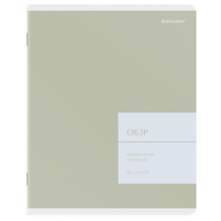 Тетрадь предметная MonoPastel 48л, пластиковая обложка, ОБЗР, клетка, подсказ, BRAUBERG, 405513