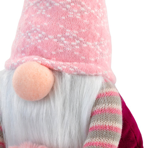 Украшение новогоднее интерьерное 70 см "Гном с сердечком", полиэстер, ЗОЛОТАЯ СКАЗКА, 592524