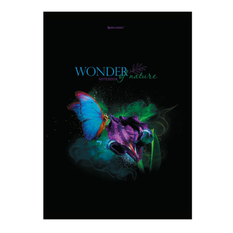 Тетради ДЭК А4, 96 л., КОМПЛЕКТ 3 шт., BRAUBERG, скоба, клетка, глянцевый лак, "Shade", 404654