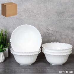 Набор суповых тарелок 6 штук 550 мл Тюльпан / FLHKW60 (WHITE) /уп 8/