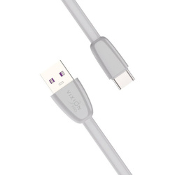 Кабель силиконовый USB-Type-C, 1 м, VIXION PRO VX-12c, для зарядки и передачи данных, серый, 03042, БП-00000963