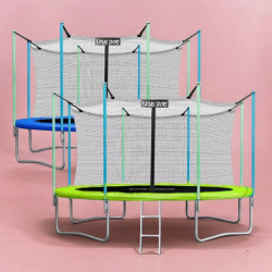 Батут 374 см (12ft) с внутренней сеткой и лестницей / Устойчивый и безопасный.