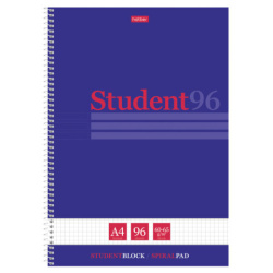 Тетрадь А4 96л. HATBER спираль, клетка, матовая ламинация, тиснение, Студенту_Синяя, 081327, 96Т4лтВ1сп29868