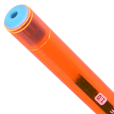 Ручка шариковая BRAUBERG X-30 ORANGE, СИНЯЯ, мягкое письмо, пишущий узел 1 мм, линия письма 0,5 мм, 144333