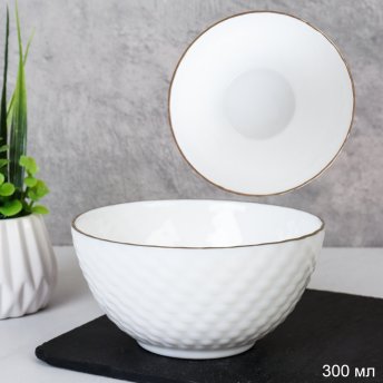 Пиала 300 мл 110 мм ЗОЛОТО плетенкаNHG45 (white GOLD) (уп72) 742965