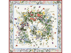 Платок «Русский полевой букет», Цвет молочный