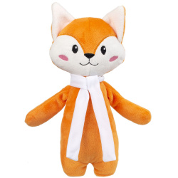 Мягкая игрушка Beastie Toys, лисенок с белым шарфом, 25,5х11 см