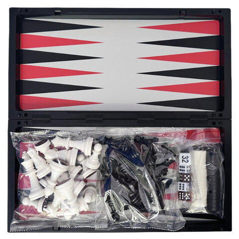 Шахматы, шашки, нарды "3в1", магнитные ХИТ, доска 32*32см, ЗОЛОТАЯ СКАЗКА, 665764