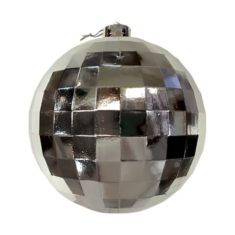 Украшение ёлочное 15 см, "Диско-шар", пластик, серебристый, ЗОЛОТАЯ СКАЗКА, 592483