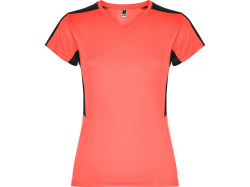 Спортивная футболка «Suzuka» женская, Размер XL, Цвет неоновый коралловый/черный