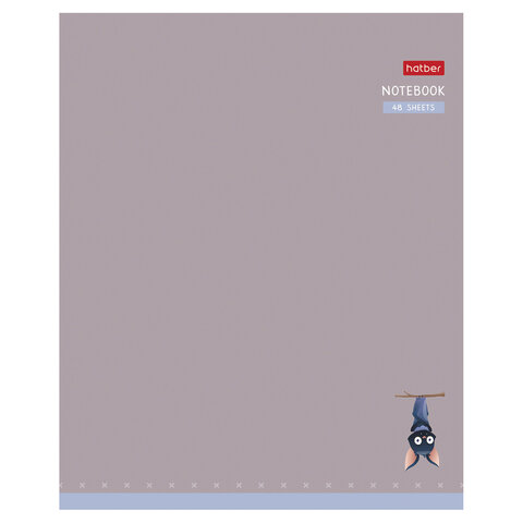 Тетрадь А5 48 л., HATBER скоба, клетка, Soft-touch ламинация, "Мышонок Creepy" (микс в спайке), 092145, 48Т5лВ1