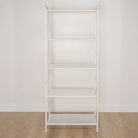 Стеллаж на металлокаркасе "Валенсия-25", 655х300х1555 мм, 5 полок, белый, СТВ25 Б