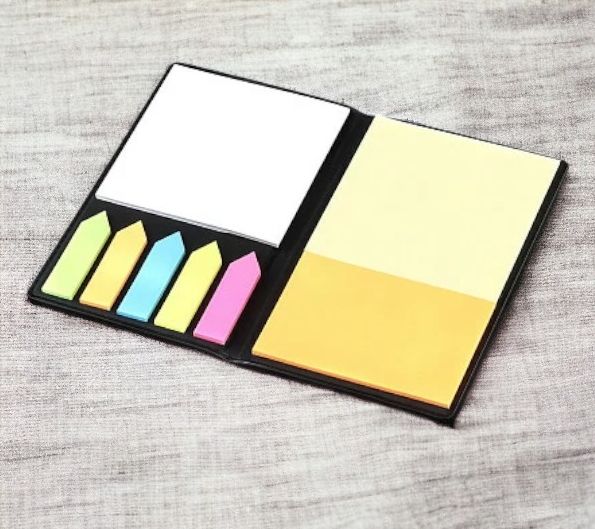 Набор цветных бумажных стикеров Taler/ Комплект разноцветных стикеров в обложке из искусственной кожи