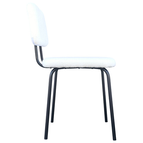 Стулья BRABIX "Ideal CF-080", КОМПЛЕКТ 4 шт., черный каркас, букле белый, 533254