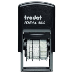 Датер-мини месяц БУКВАМИ, оттиск 20х3,8 мм, синий, TRODAT IDEAL 4810 P2, корпус черный, подушка, 218615