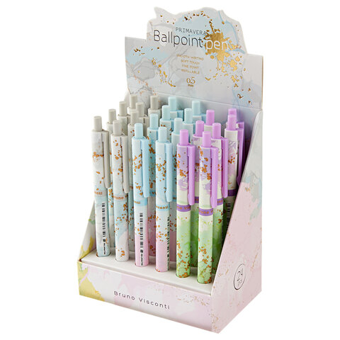 Ручка шариковая автоматическая BRUNO VISCONTI "Primavera", СИНЯЯ, корпус ассорти, 0,38 мм, 20-0281/70