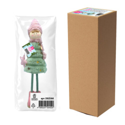 Украшение новогоднее интерьерное, 40 см, "Девочка-елочка", полиэстер, пенопласт, ЗОЛОТАЯ СКАЗКА, 592566