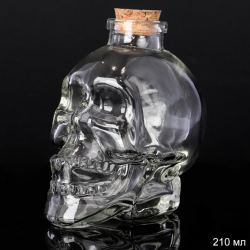 Графин-штоф Череп 210 мл / CH-180 /уп 60/ пробковая крышка