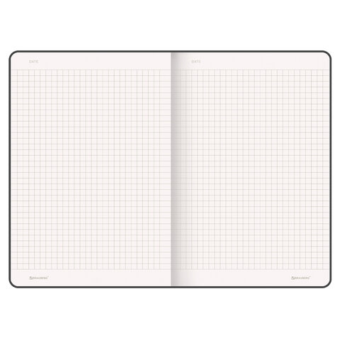 Блокнот А5 (130х210 мм), BRAUBERG ULTRA, балакрон, 80 г/м2, 96 л., клетка, серый, 113036