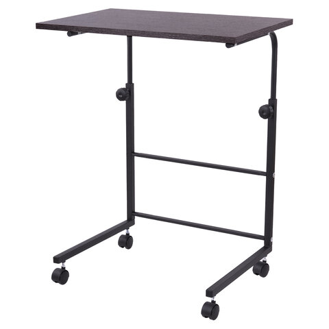 Стол BRABIX "Smart CD-013", 600х420х745-860 мм, ЛОФТ, регулируемый, колеса, металл/ЛДСП ясень, каркас черный, 641883