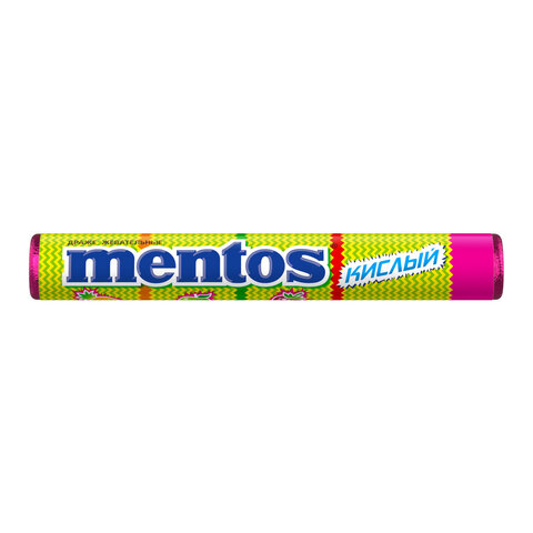 Жевательное драже MENTOS (Ментос) "Кислый", 37,5 г
