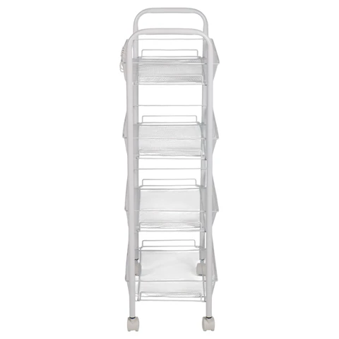 Этажерка (тележка) BOOMHOUSE (БУМХАУС) RC-004 4 яруса, на колесах, В84хШ42,5хГ25,5 см, металл, белая, 701458