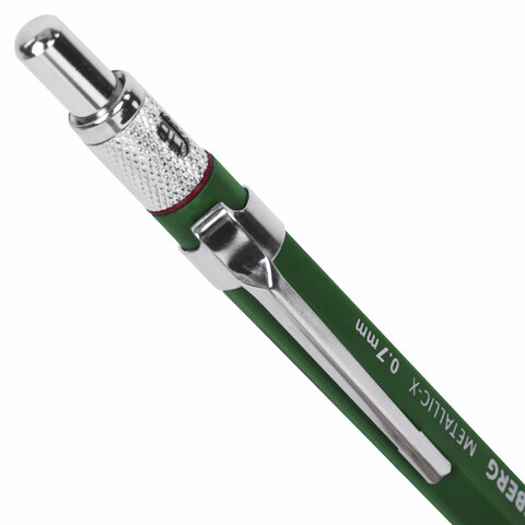 Карандаш механический 0,7 мм, HB, BRAUBERG "METALLIC X-07", металлические детали, 181975