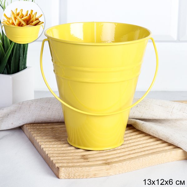 Ведерко для сервировки 12х13х6,5см / Y-YW29841 /уп 144/ Желтое