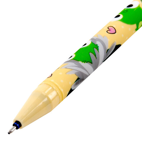 Ручка стираемая гелевая с принтом FUNSTER (ФАНСТЕР) "CUTE ANIMALS", СИНЯЯ, корпус ассорти, игольчатый наконечник 0,5 мм, линия 0,35мм 144410