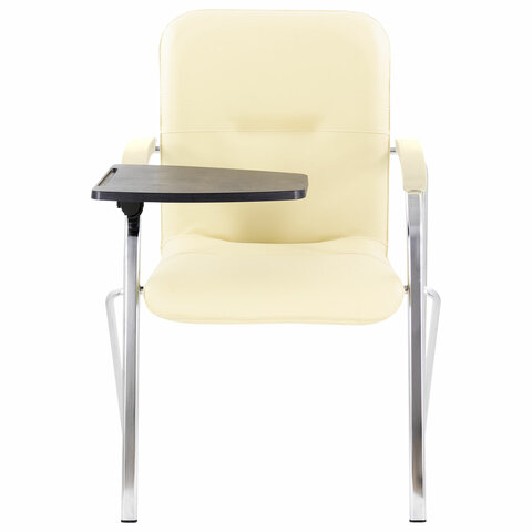 Кресло со столом BRABIX "Samba CF-108 BOX-2", хром каркас, кожзам бежевый, разобрано, 533219