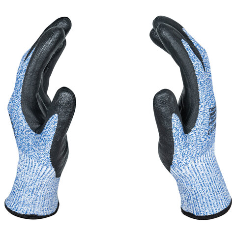 Перчатки нейлоновые SCAFFA "Рубеж Нит С", HPPE защита от порезов, нитриловое покрытие, размер 9 (L), 5531, 00-00011902