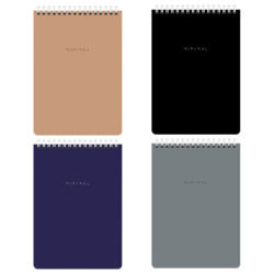 Блокнот А5 146х206 мм, 60 л., гребень, картон, жесткая подложка, клетка, BRAUBERG "Minimal Classic", 116426