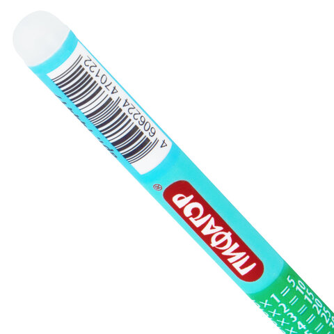 Ручка стираемая гелевая ПИФАГОР "ТАБЛИЦА УМНОЖЕНИЯ", СИНЯЯ, корпус ассорти, игольчатый наконечник 0,5 мм, линия 0,35 мм, 144417