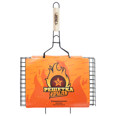 Решетка-гриль универсальная, размер 435х285 мм, глубина 18 мм, оксидированное покрытие, 101404, 701743