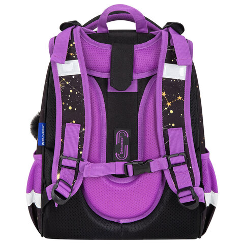 Ранец BRAUBERG ORIGINAL, 2 отделения, с брелком, "Космический кот", 38х29х16 см, 274403