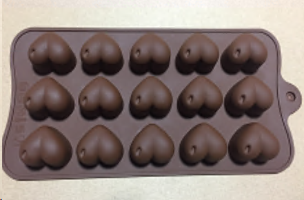 Форма для конфет мармелада и льда 15 ячеек силиконовая Сердце 3/ HL-189 /уп 300/ 21*10*1,7 см