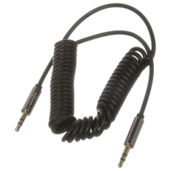 Переходник AUX, Jack 3,5 (M) - Jack 3,5 (M), 2 м, VIXION PRO VX-15, спираль, черный, 02755, БП-00000935