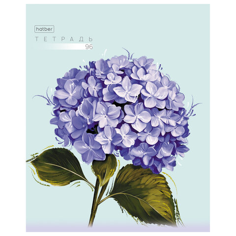 Тетрадь А5 96л. HATBER скоба, клетка, тиснение, Красочные лепестки (микс в спайке), 0, 96Т5тВ1