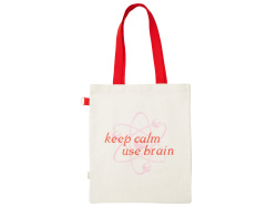 Сумка для покупок «Topiс» из переработанных материалов с трафаретной печатью, Цвет натуральный/красный