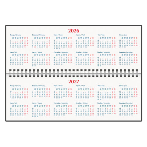 Планинг датированный 2026 305х140 мм GALANT "Ritter", под кожу, черный, 117238