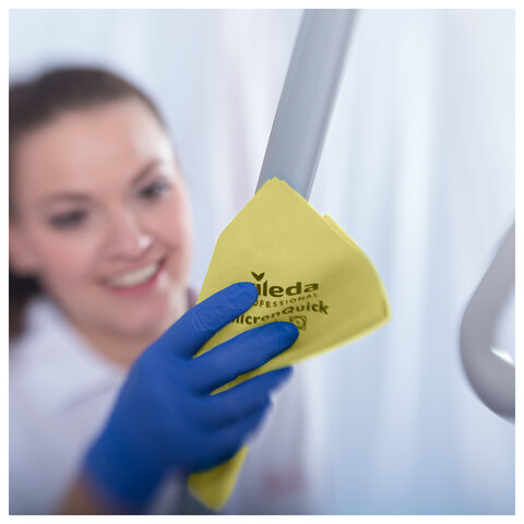 Салфетки VILEDA "МикронКвик" КОМПЛЕКТ 5 шт., микроволокно, желтый, 38х40 см, 170638
