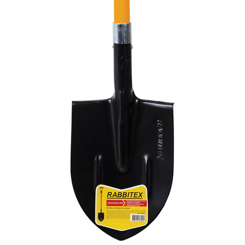 Лопата штыковая стальная 21х29 см, ОБЩАЯ ДЛИНА 115 см, черенок стекловолокно, V-ручка, RABBITEX (РАББИТЕКС) "FIBERGLASS", 700477