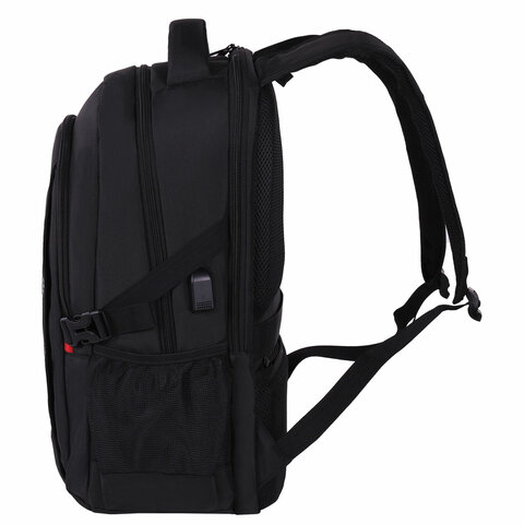 Рюкзак GERMANIUM UPGRADE универсальный, 3 отделения, отделение для ноутбука, USB-порт, "UP-2", черный, 47х33х21 см, 271666