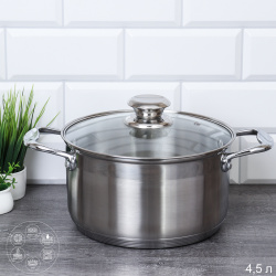 Кастрюля 4,5 л Квинта / FGLR-4.5 /уп 1/ индукция/ гофрокороб/ 0,973/ 1,377