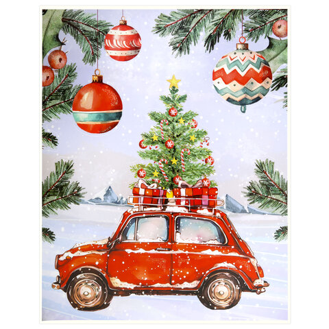 Наклейка для окон двусторонняя, 30х38 см, "Машинка", глиттер, серебро, ЗОЛОТАЯ СКАЗКА, 592578