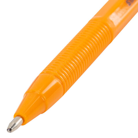Ручка шариковая STAFF "Basic BP-66 ORANGE", СИНЯЯ, корпус оранжевый, узел 1 мм, линия письма 0,5 мм, 144453
