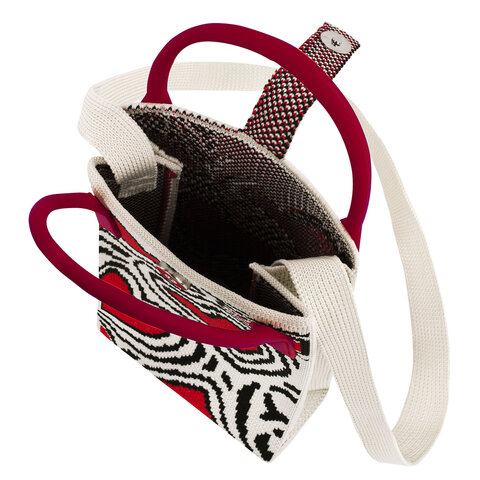 Сумочка-органайзер повседневная HEIKKI KNIT (ХЕЙКИ) кросс боди, вязаная, 17х12х5 см, "Red and black", 273796